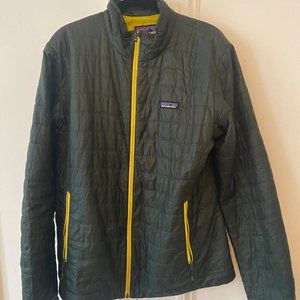 Patagonia Medium Men’s Puff Shell Lining Grey and Yellow Jacket